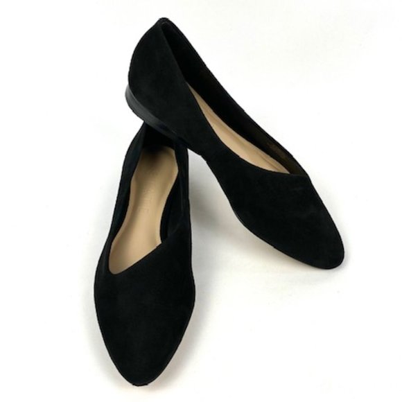 1. State Bennie Black Kid Suede Asymmetrical Flat - Picture 3 of 9